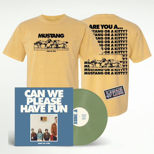 Can We Please Have Fun Exclusive Olive Green Vinyl + Mustang T-shirt + Sticker